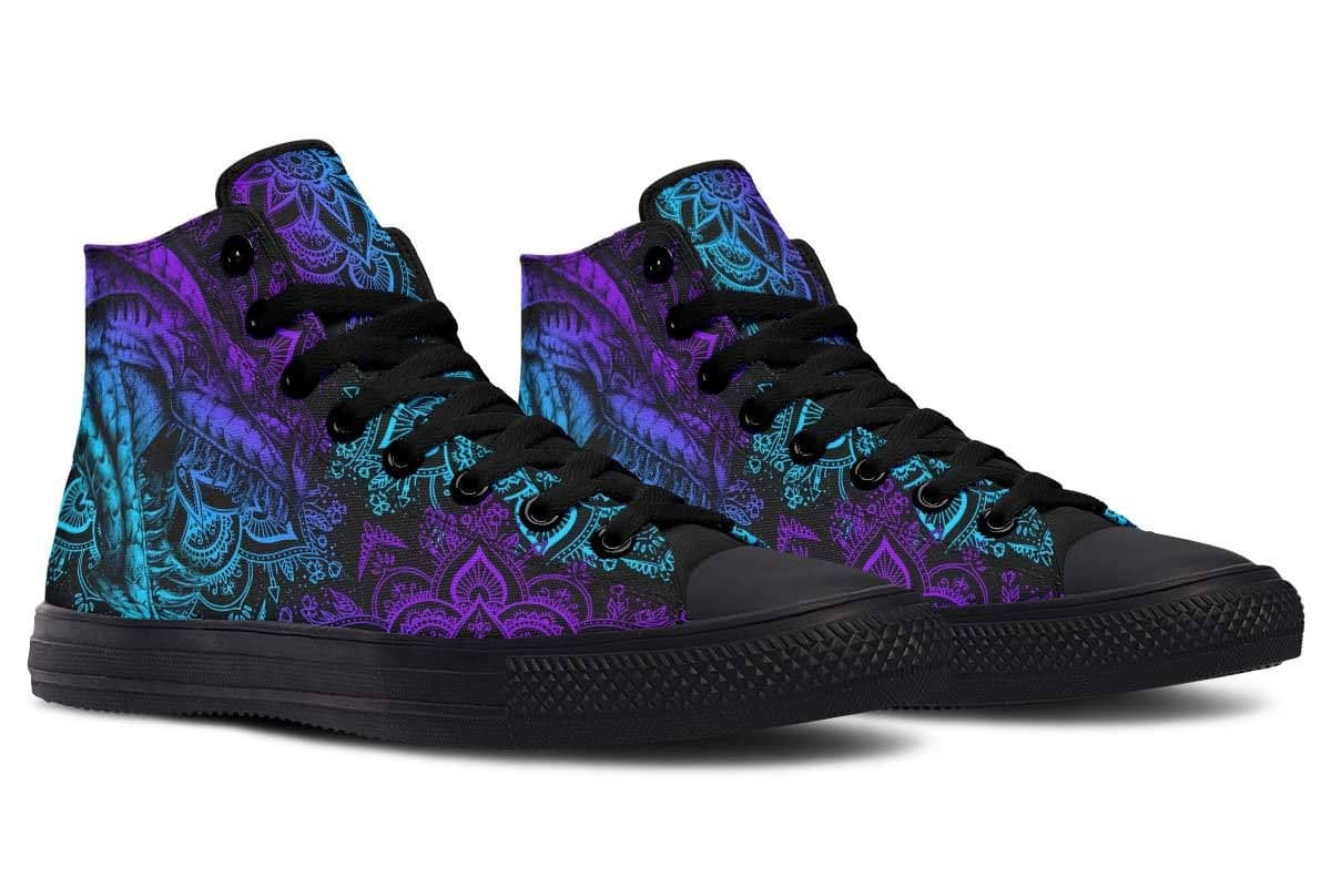 image-Printed Couple High Top Canvas Shoes