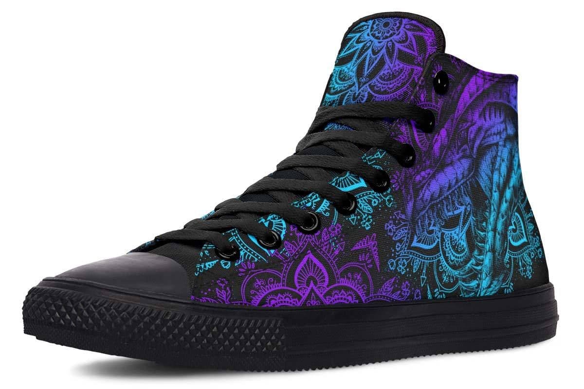 image-Printed Couple High Top Canvas Shoes