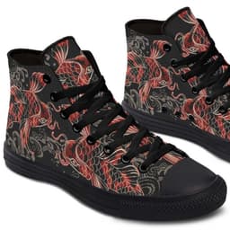 image-Fashion Printed Couple High Top Canvas Shoes
