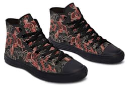image-Fashion Printed Couple High Top Canvas Shoes