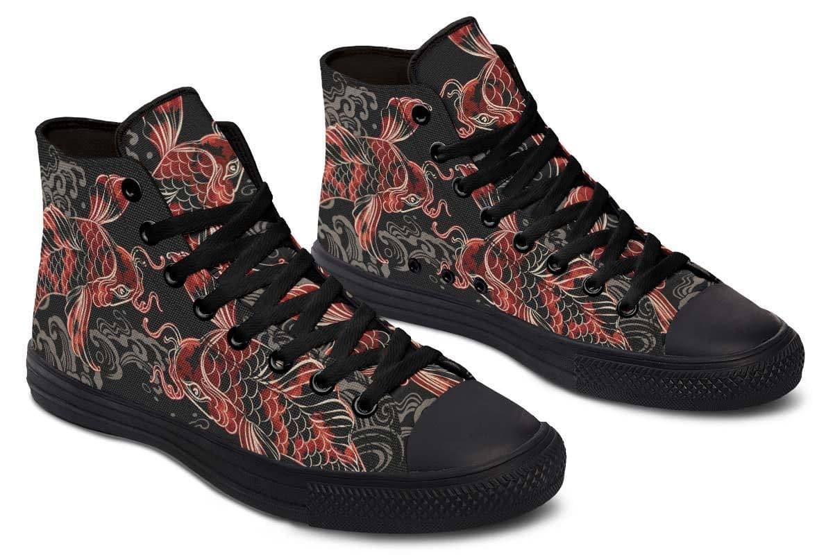 image-Fashion Printed Couple High Top Canvas Shoes