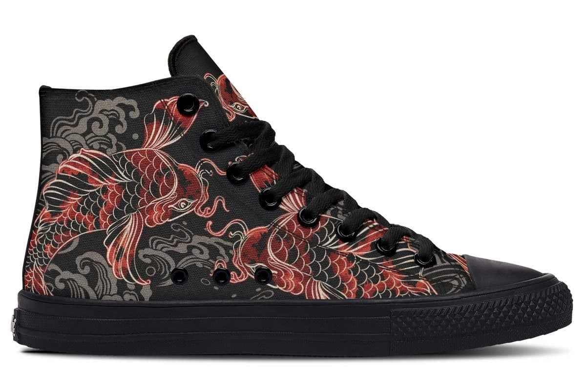 image-Fashion Printed Couple High Top Canvas Shoes