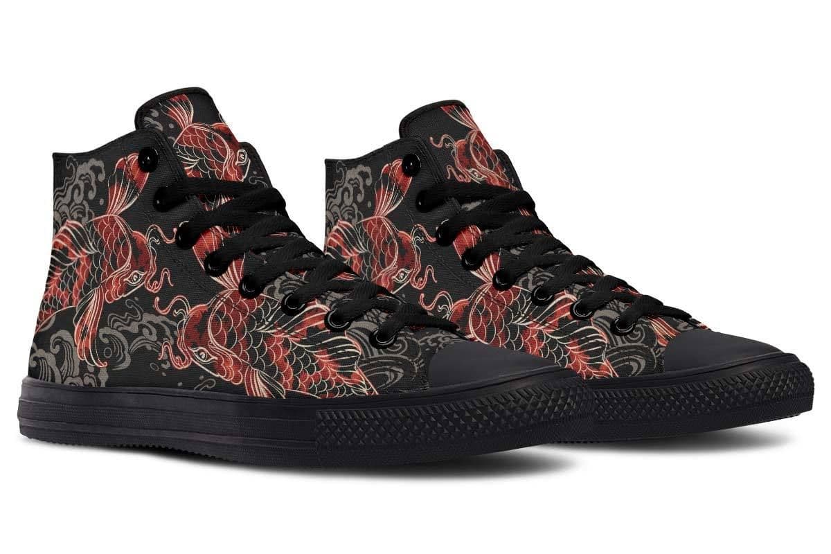 image-Fashion Printed Couple High Top Canvas Shoes
