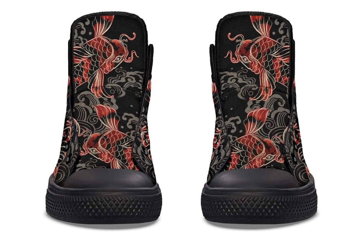 image-Fashion Printed Couple High Top Canvas Shoes