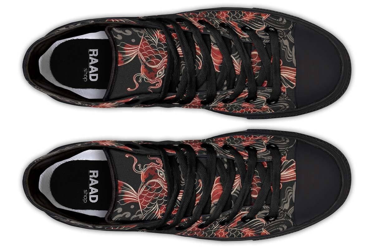image-Fashion Printed Couple High Top Canvas Shoes