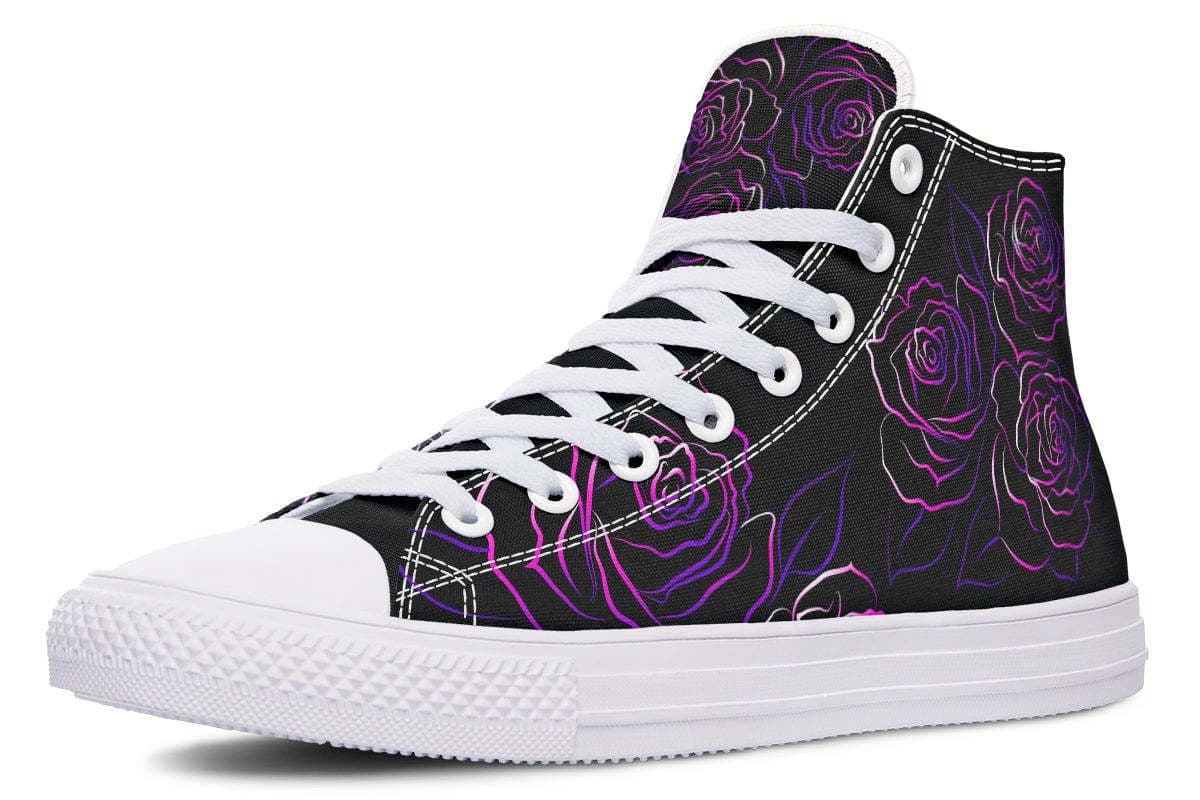 image-Fashion Printed Couple High Top Canvas Shoes