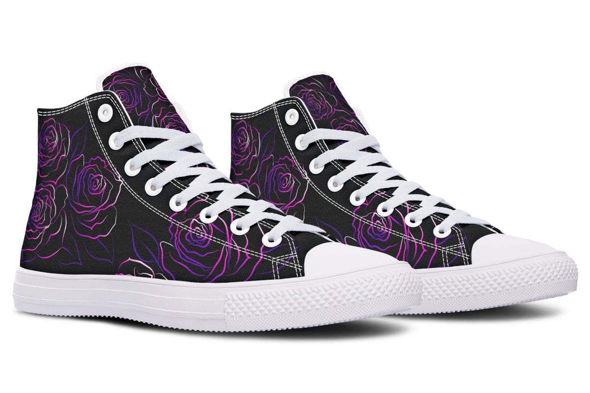 image-Fashion Printed Couple High Top Canvas Shoes