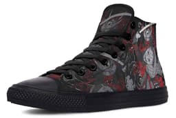 image-Fashion Printed Couple High Top Canvas Shoes