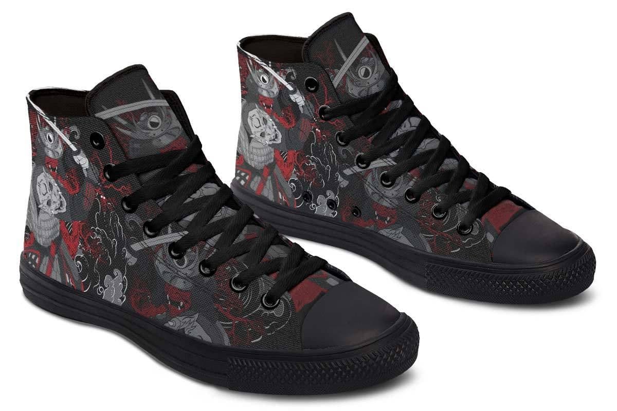 image-Fashion Printed Couple High Top Canvas Shoes
