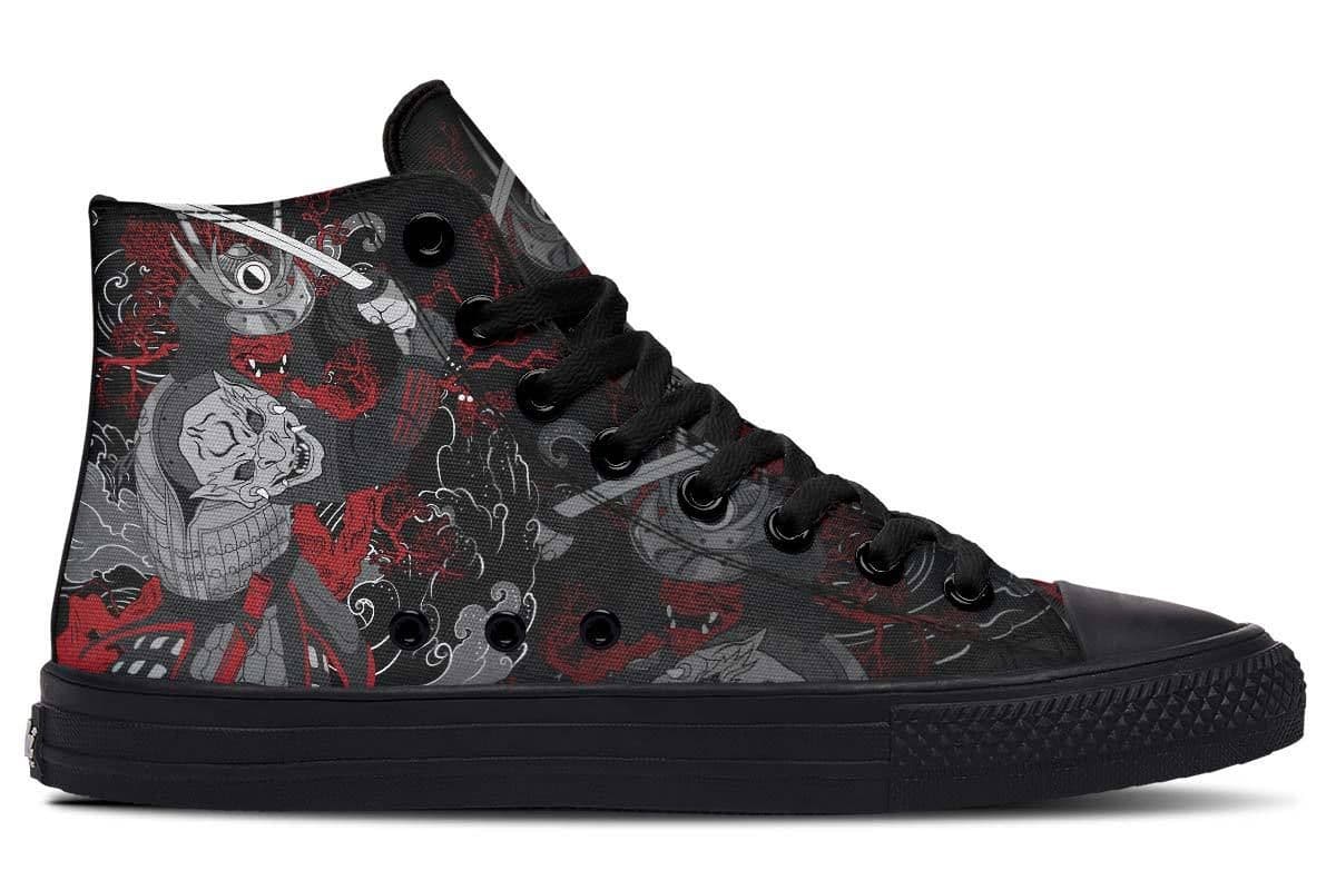 image-Fashion Printed Couple High Top Canvas Shoes