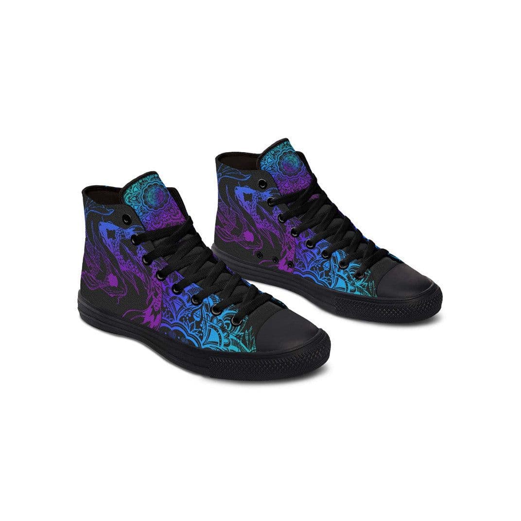 image-Fashion Printed Couple High Top Canvas Shoes