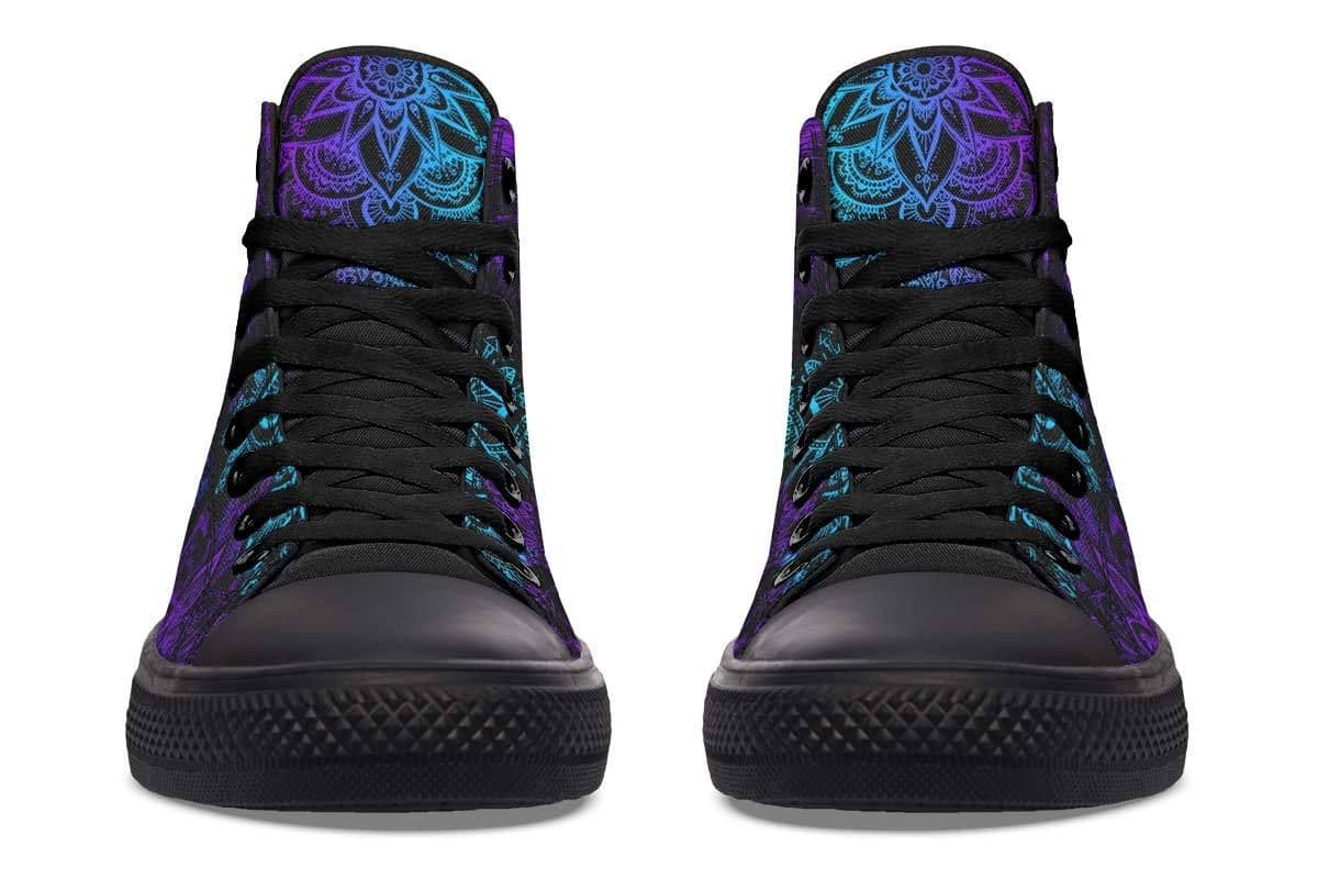 image-Fashion Printed Couple High Top Canvas Shoes