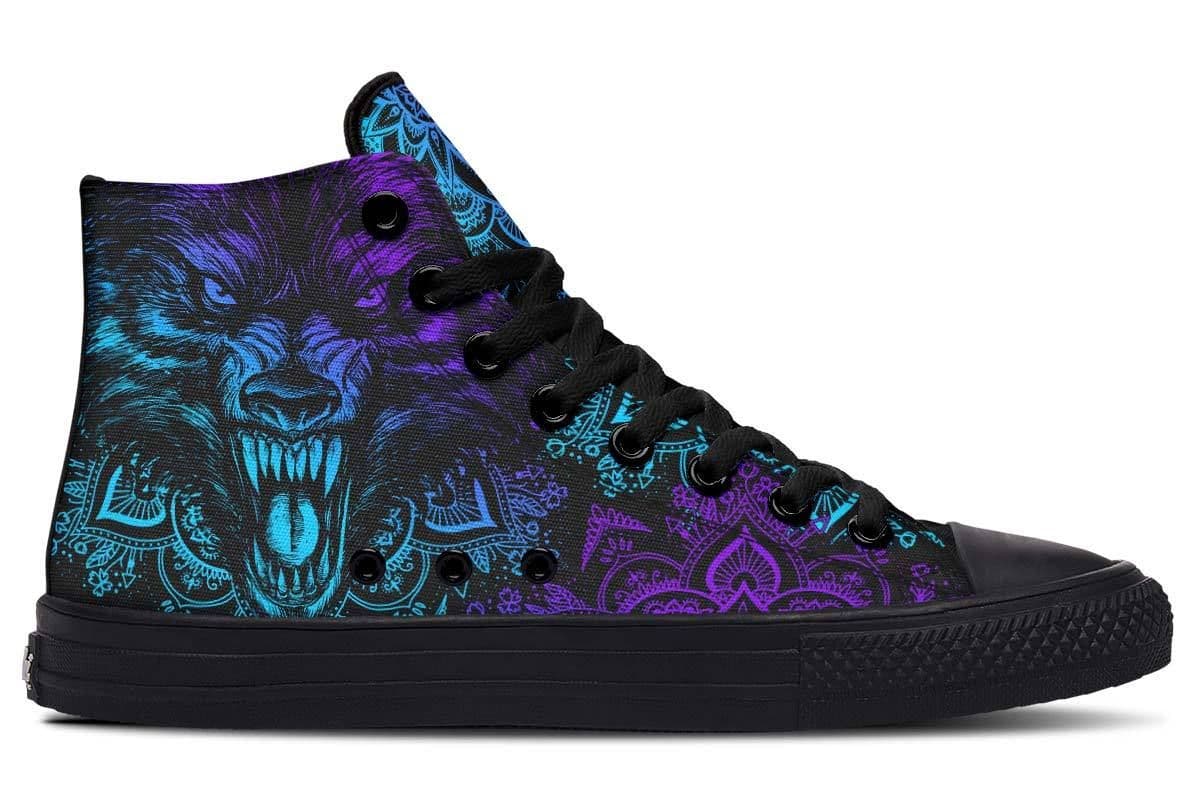 image-Fashion Printed Couple High Top Canvas Shoes