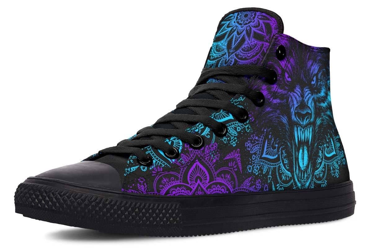 image-Fashion Printed Couple High Top Canvas Shoes