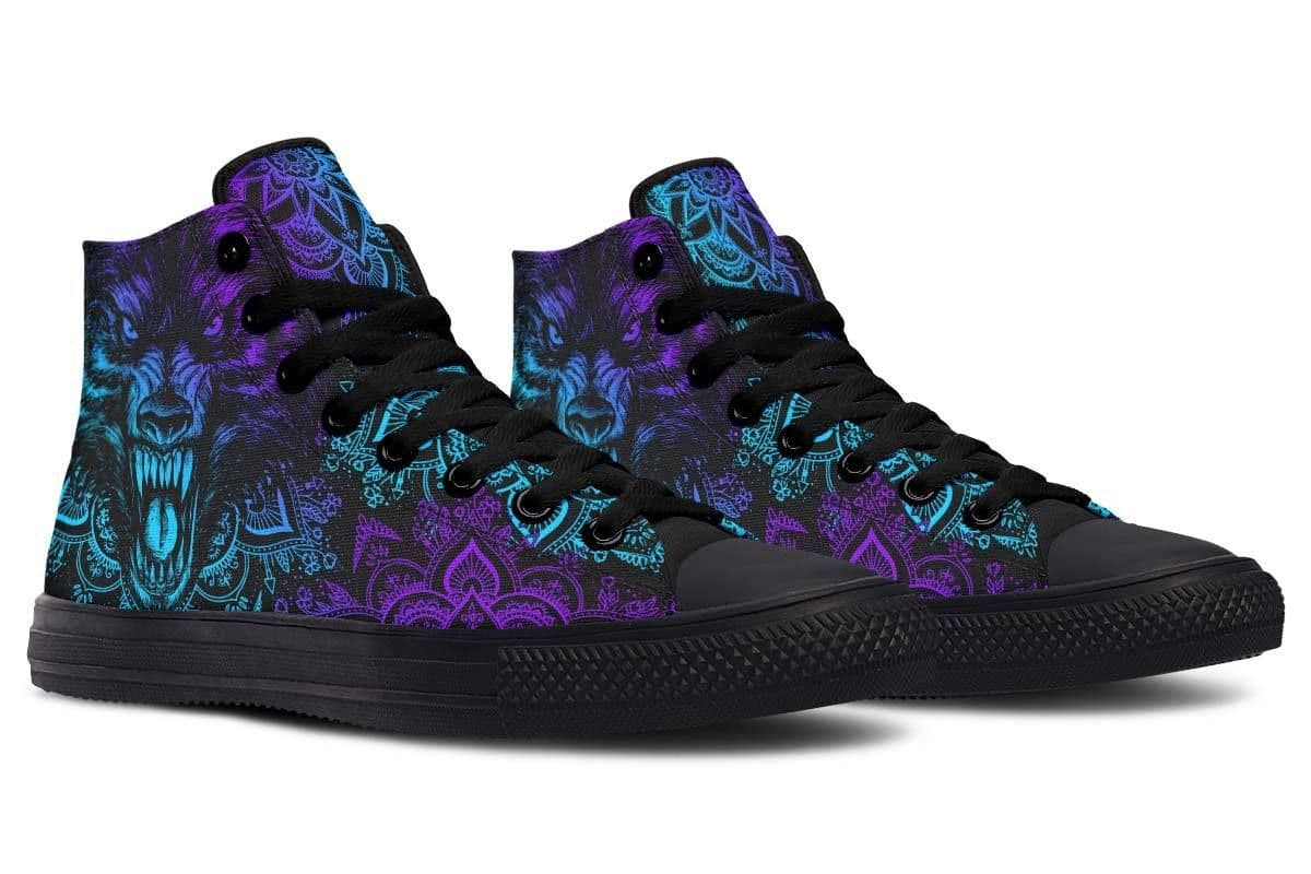 image-Fashion Printed Couple High Top Canvas Shoes