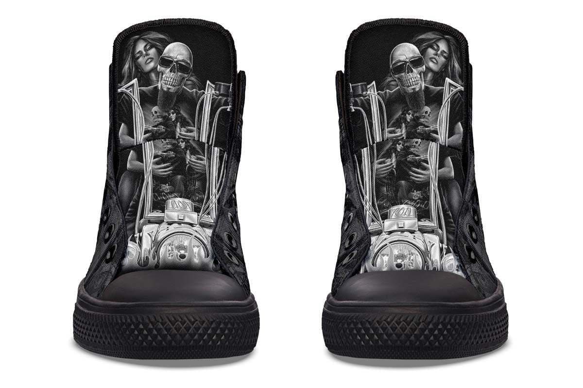 image-Printed Couple High-top Canvas Shoes