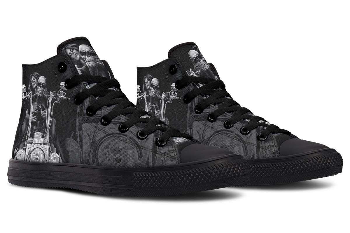 image-Printed Couple High-top Canvas Shoes
