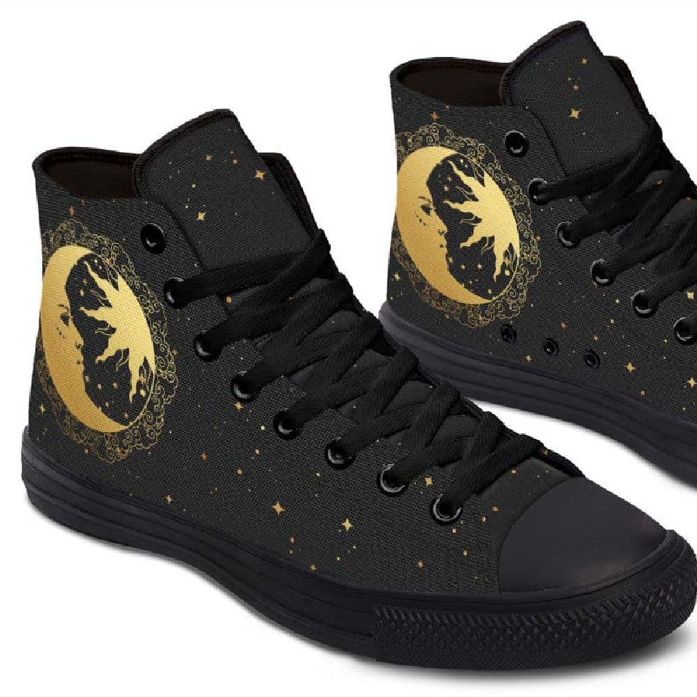 image-Fashion Printed Couple High Top Canvas Shoes