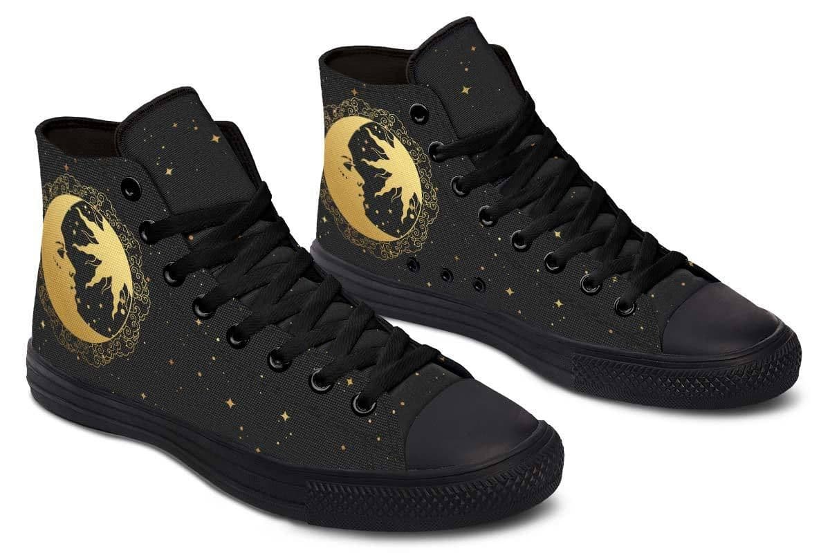 image-Fashion Printed Couple High Top Canvas Shoes