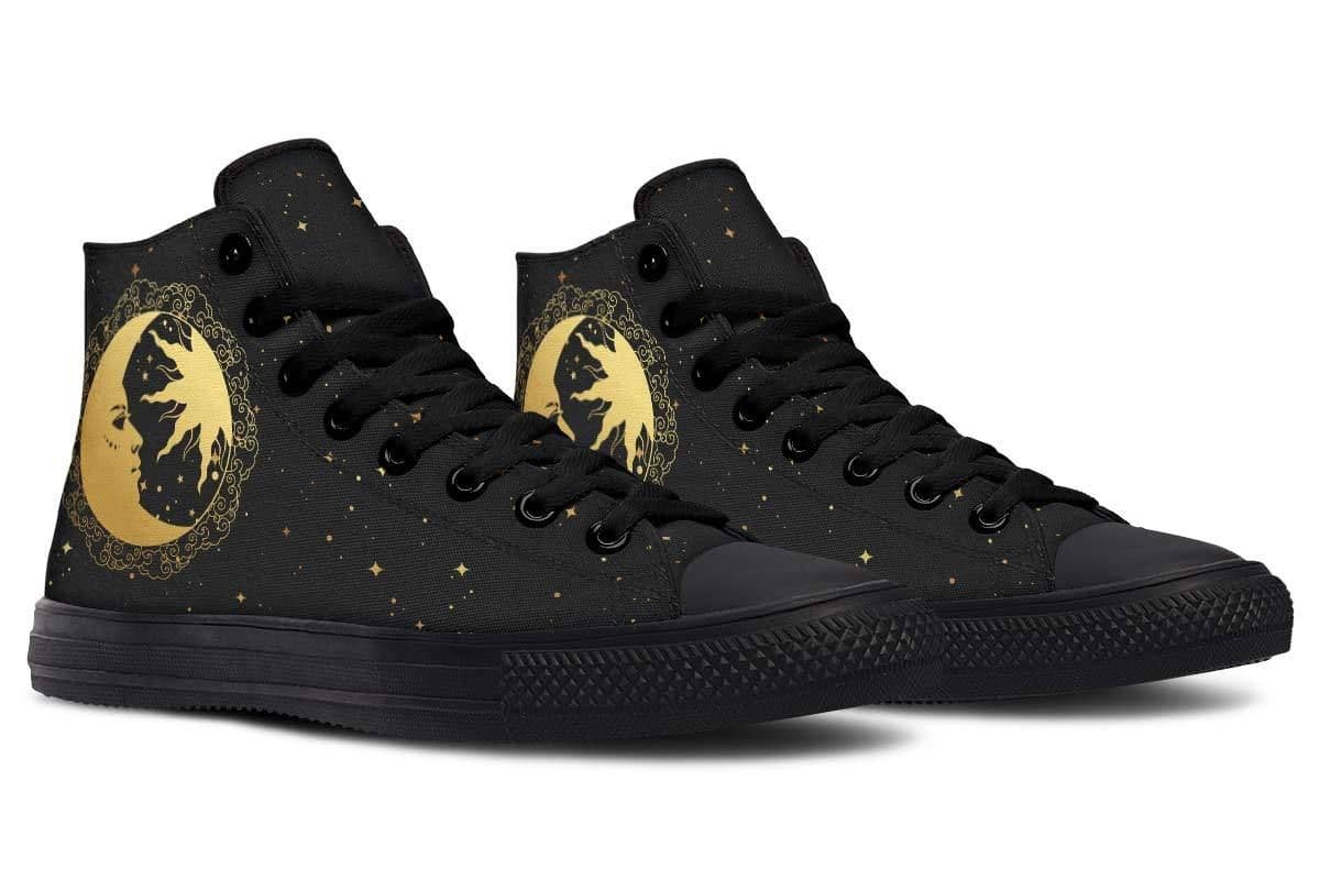 image-Fashion Printed Couple High Top Canvas Shoes