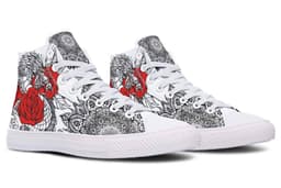 image-Fashion Printed Couple High Top Canvas Shoes