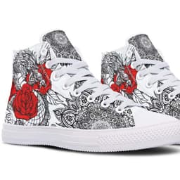 image-Fashion Printed Couple High Top Canvas Shoes