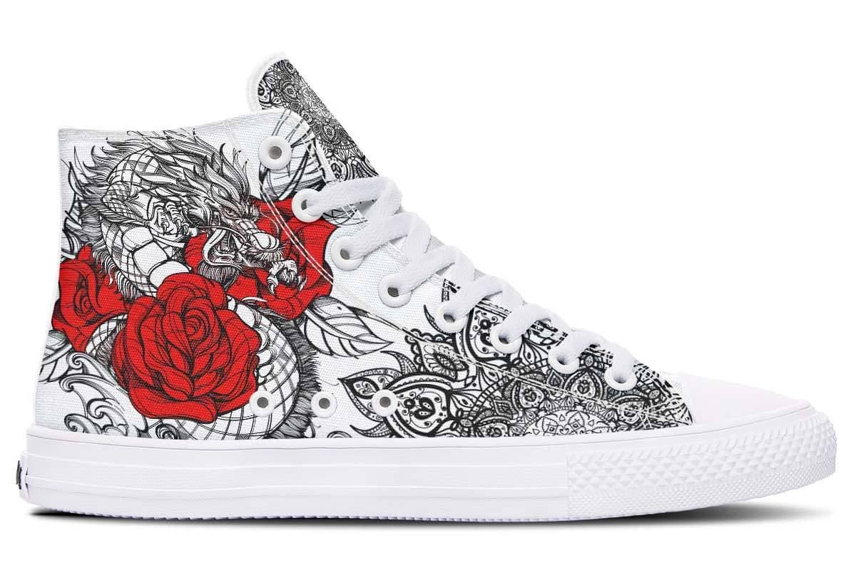 image-Fashion Printed Couple High Top Canvas Shoes