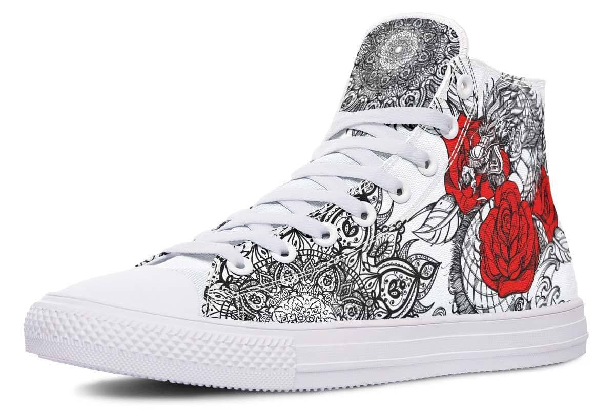 image-Fashion Printed Couple High Top Canvas Shoes