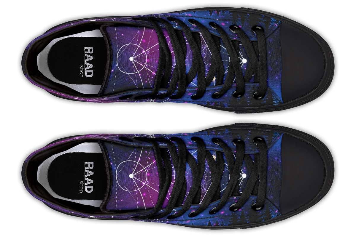 image-Fashion Printed Couple High Top Canvas Shoes