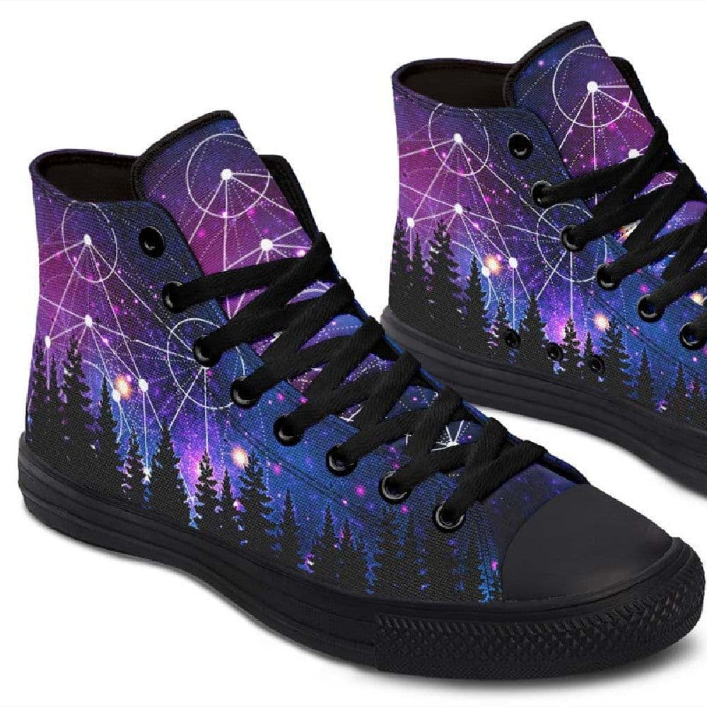 image-Fashion Printed Couple High Top Canvas Shoes