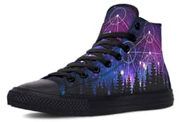 image-Fashion Printed Couple High Top Canvas Shoes