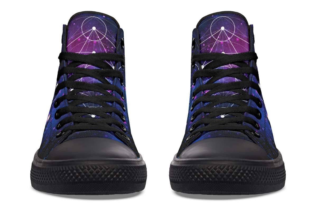 image-Fashion Printed Couple High Top Canvas Shoes