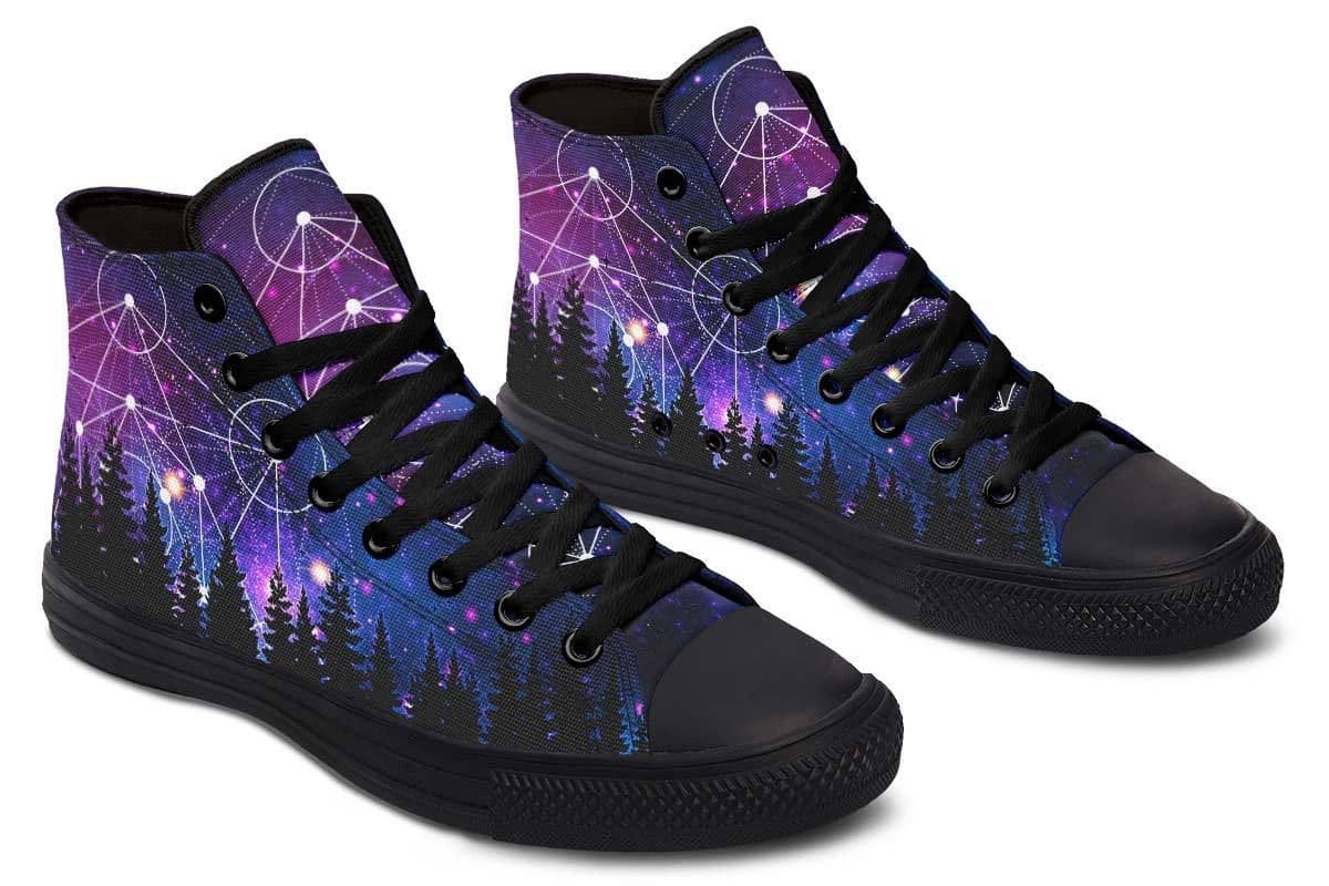image-Fashion Printed Couple High Top Canvas Shoes