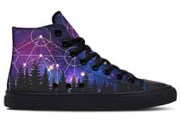 image-Fashion Printed Couple High Top Canvas Shoes