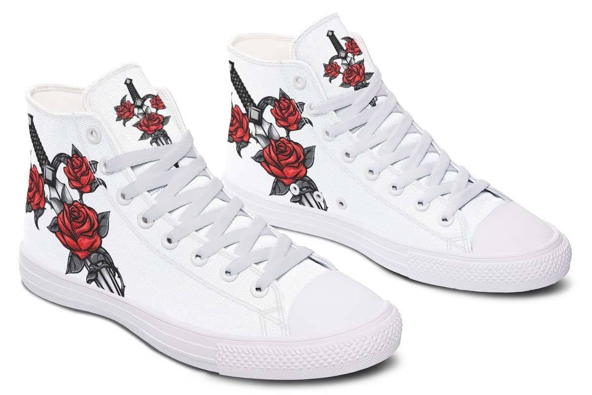 image-Fashion Printed Couple High Top Canvas Shoes
