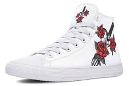 image-Fashion Printed Couple High Top Canvas Shoes