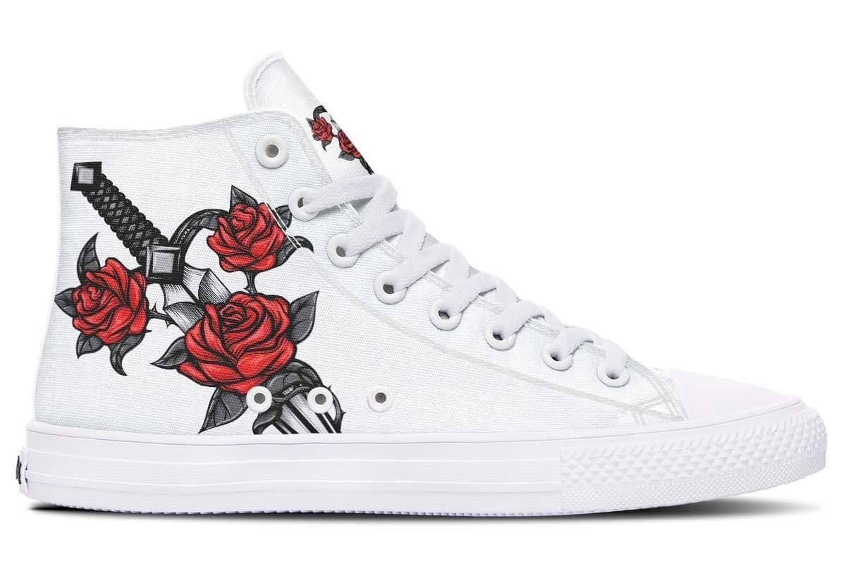 image-Fashion Printed Couple High Top Canvas Shoes