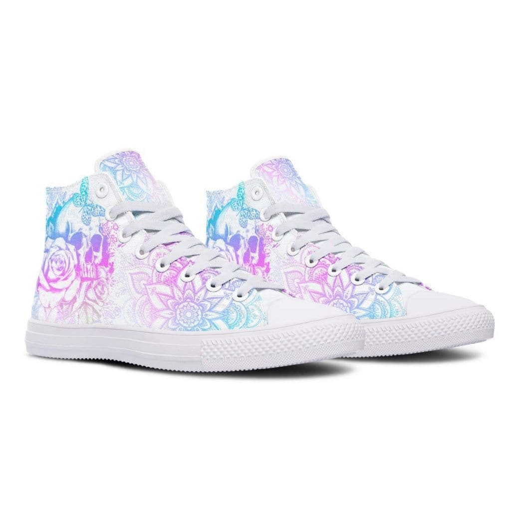image-Fashion Printed Couple High Top Canvas Shoes
