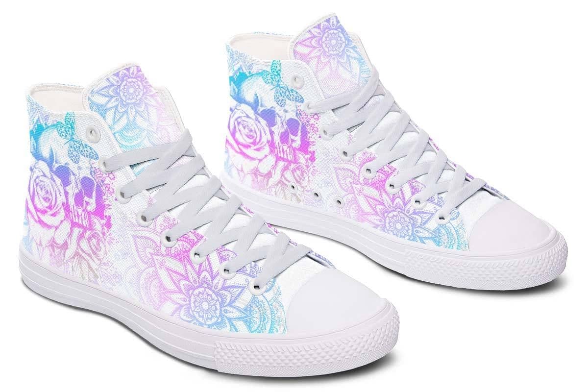 image-Fashion Printed Couple High Top Canvas Shoes