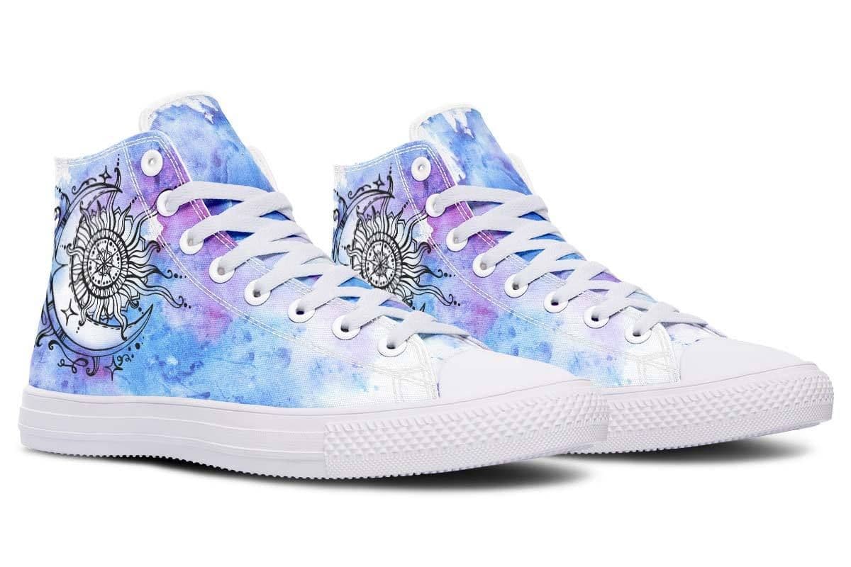 image-Printed Couple High-top Canvas Shoes