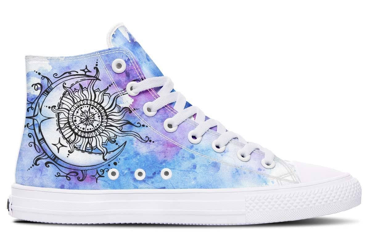 image-Printed Couple High-top Canvas Shoes