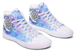 image-Printed Couple High-top Canvas Shoes
