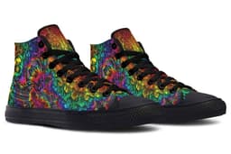 image-Printed Couple High-top Canvas Shoes