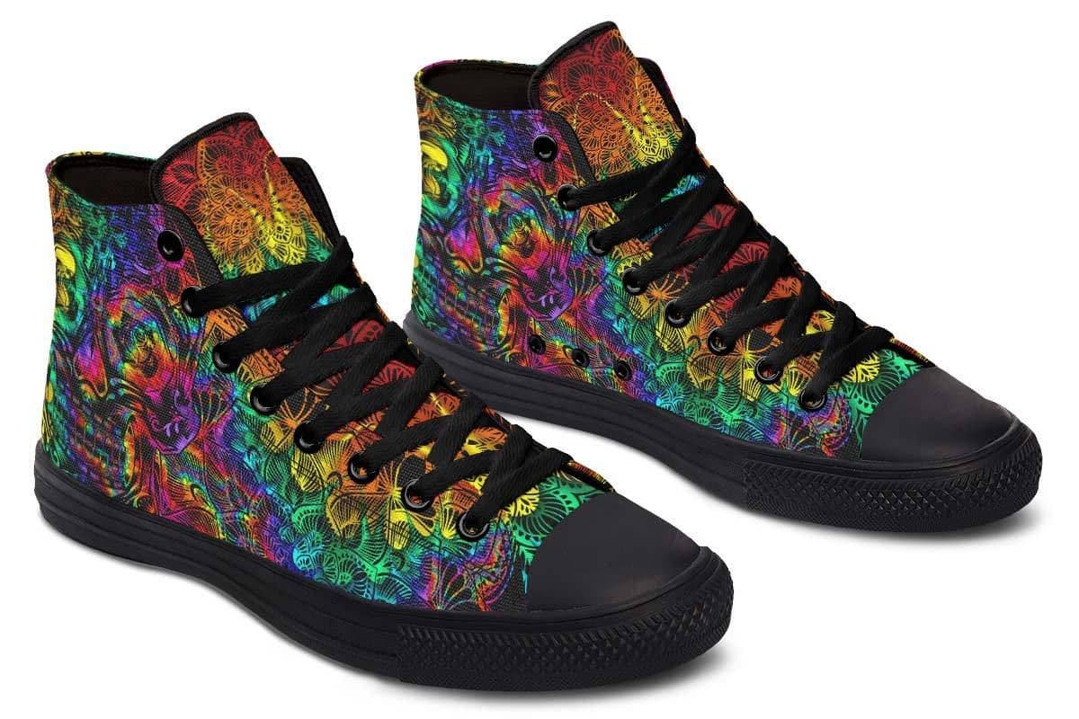 image-Printed Couple High-top Canvas Shoes