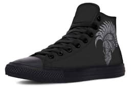 image-Printed Couple High Top Canvas Shoes