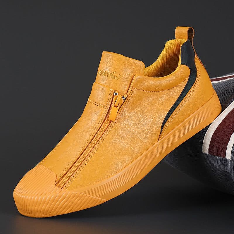 image-Double Zipper Casual Men Board Shoes