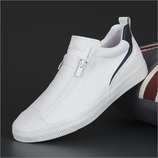 image-Double Zipper Casual Men Board Shoes