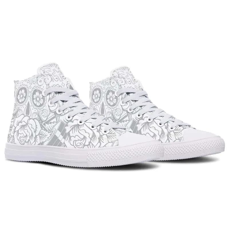 image-Printed Couple High-top Canvas Shoes
