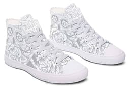 image-Printed Couple High-top Canvas Shoes