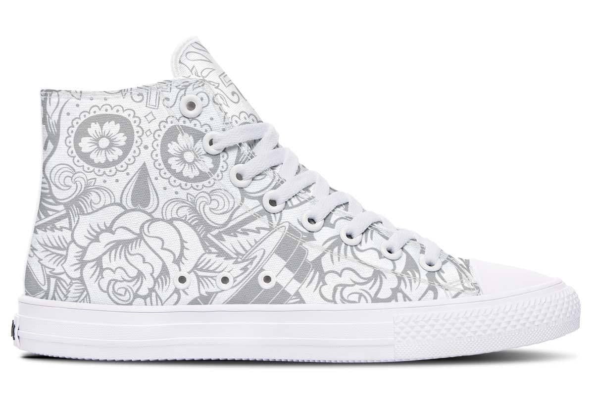 image-Printed Couple High-top Canvas Shoes